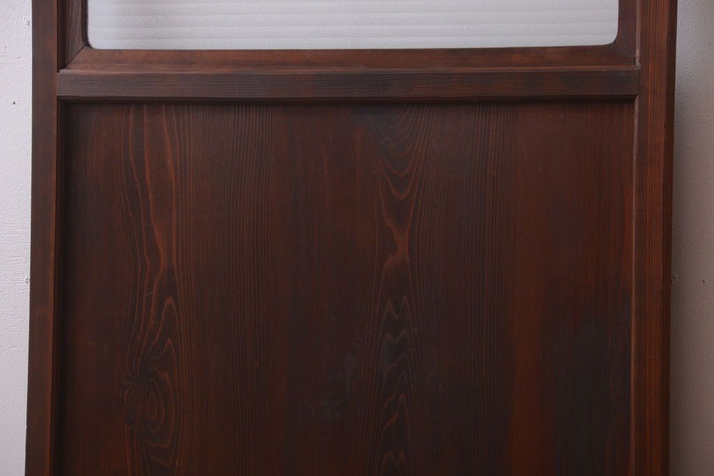 和製アンティーク　銀モールガラス入り!古い木のドア