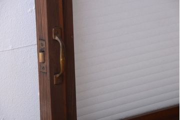 和製アンティーク　銀モールガラス入り!古い木のドア