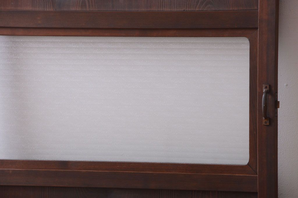 和製アンティーク　銀モールガラス入り!古い木のドア