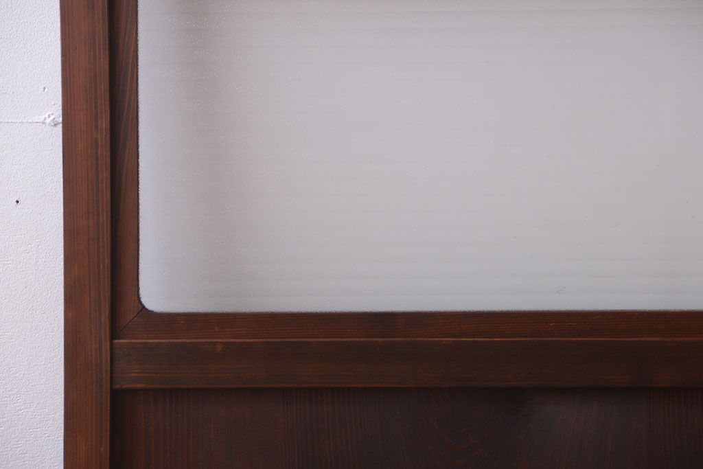 和製アンティーク　銀モールガラス入り!古い木のドア