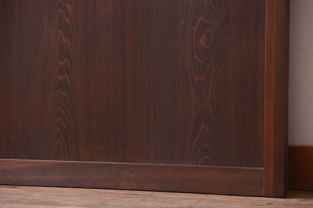 和製アンティーク　銀モールガラス入り!古い木のドア