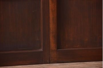 古民具・骨董　縦桟81本の極上品!裏ガラス入りの最高級アンティーク万本格子戸3枚セット