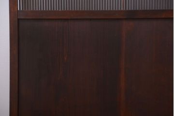 古民具・骨董　縦桟81本の極上品!裏ガラス入りの最高級アンティーク万本格子戸3枚セット