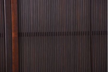 古民具・骨董　縦桟81本の極上品!裏ガラス入りの最高級アンティーク万本格子戸3枚セット