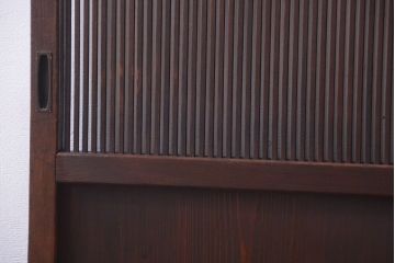 古民具・骨董　縦桟81本の極上品!裏ガラス入りの最高級アンティーク万本格子戸3枚セット