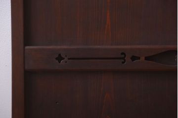 古民具・骨董　縦桟81本の極上品!裏ガラス入りの最高級アンティーク万本格子戸3枚セット