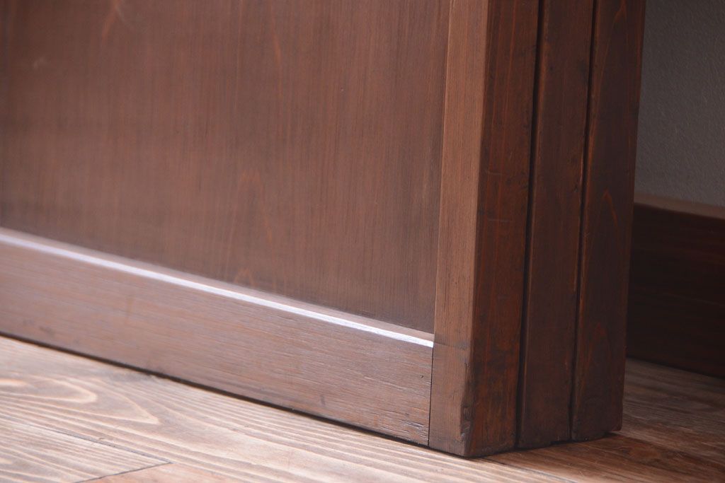 古民具・骨董　縦桟81本の極上品!裏ガラス入りの最高級アンティーク万本格子戸3枚セット