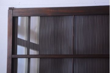 古民具・骨董　縦桟81本の極上品!裏ガラス入りの最高級アンティーク万本格子戸3枚セット