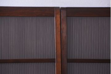 古民具・骨董　縦桟81本の極上品!裏ガラス入りの最高級アンティーク万本格子戸3枚セット