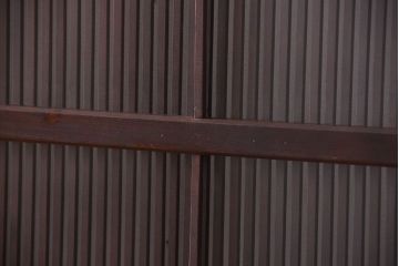 古民具・骨董　縦桟81本の極上品!裏ガラス入りの最高級アンティーク万本格子戸3枚セット
