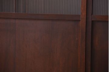古民具・骨董　縦桟81本の極上品!裏ガラス入りの最高級アンティーク万本格子戸3枚セット