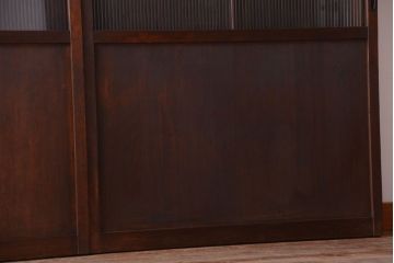 古民具・骨董　縦桟81本の極上品!裏ガラス入りの最高級アンティーク万本格子戸3枚セット