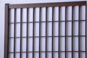 古民具・骨董　古い木のアンティーク縦額障子戸(2)