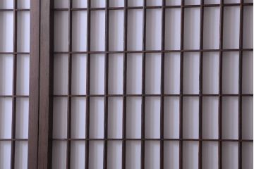 古民具・骨董　古い木のアンティーク縦額障子戸(2)