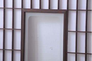 古民具・骨董　古い木のアンティーク縦額障子戸(2)