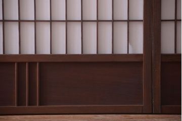 古民具・骨董　古い木のアンティーク縦額障子戸(2)