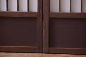 古民具・骨董　古い木のアンティーク縦額障子戸(2)