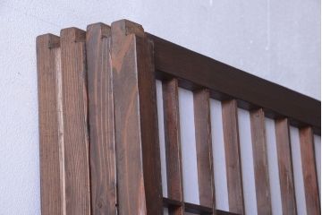 古民具・骨董　古い木のアンティーク縦額障子戸(2)