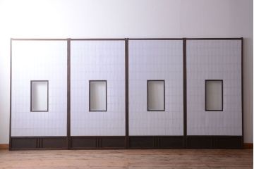 古民具・骨董　古い木のアンティーク縦額障子戸(2)