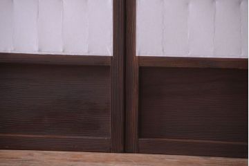 古民具・骨董　古い木のアンティーク縦額障子戸(2)