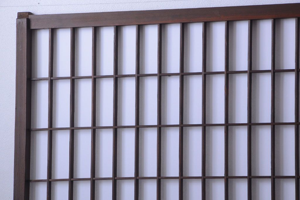 古民具・骨董　古い木のアンティーク縦額障子戸(2)