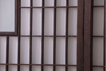 古民具・骨董　古い木のアンティーク縦額障子戸(2)