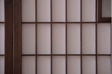 古民具・骨董　古い木のアンティーク縦額障子戸(2)