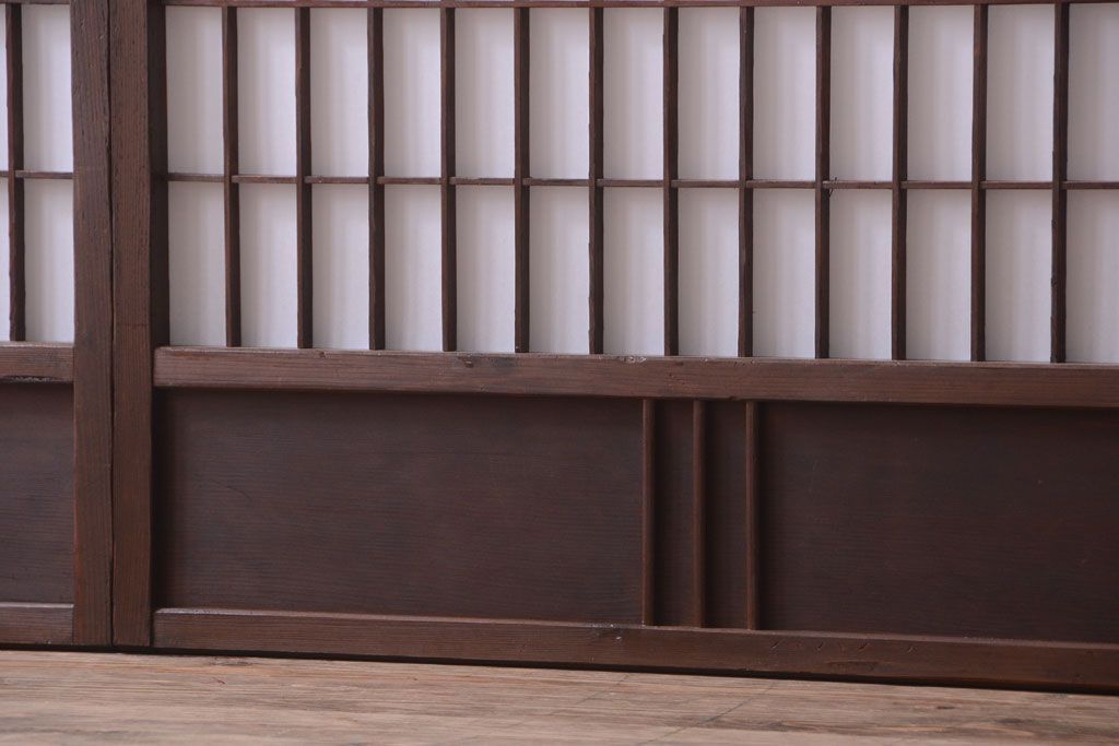 古民具・骨董　古い木のアンティーク縦額障子戸(2)