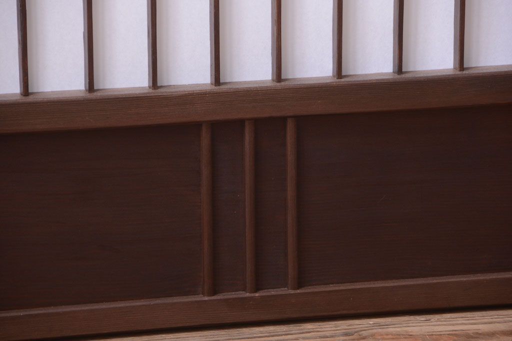 古民具・骨董　古い木のアンティーク縦額障子戸(2)