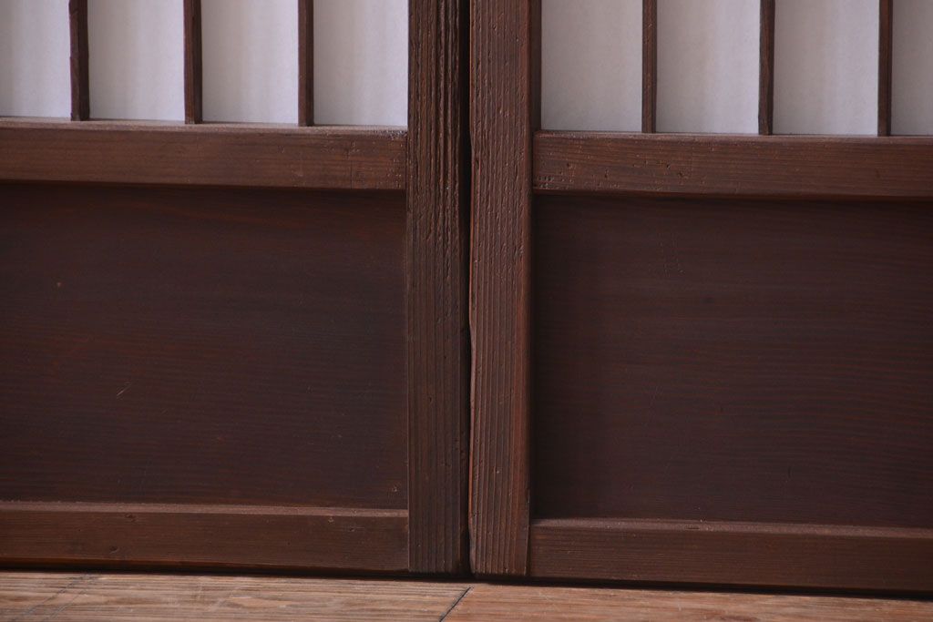 古民具・骨董　古い木のアンティーク縦額障子戸(2)
