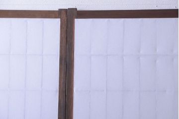 古民具・骨董　古い木のアンティーク縦額障子戸(2)