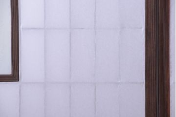 古民具・骨董　古い木のアンティーク縦額障子戸(2)