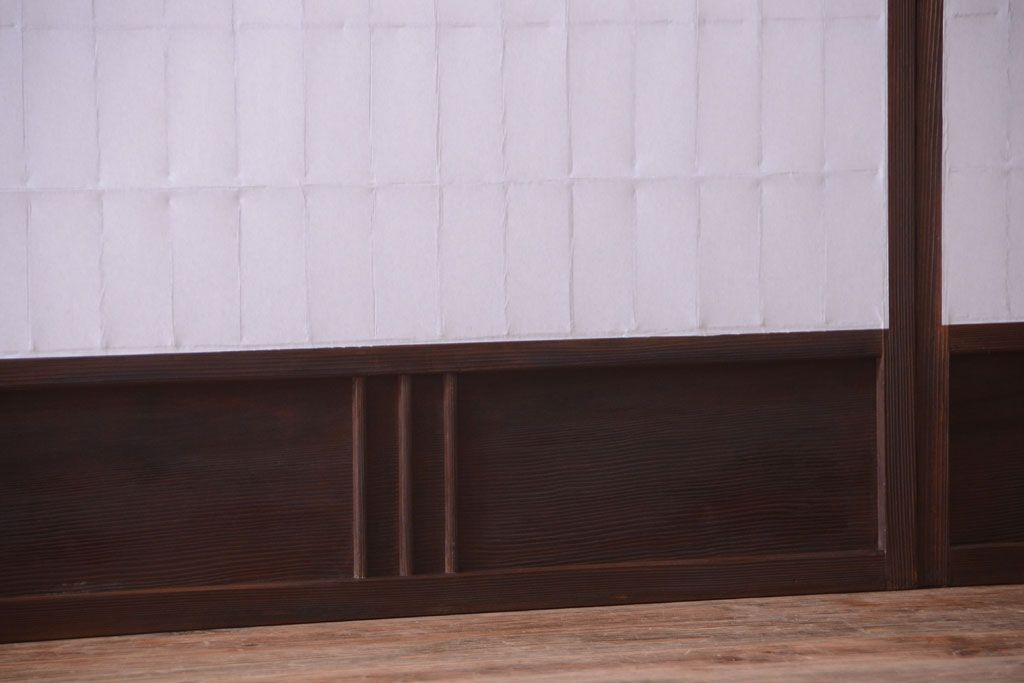 古民具・骨董　古い木のアンティーク縦額障子戸(2)