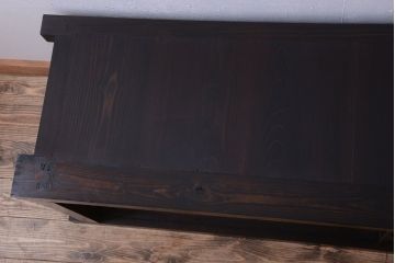 アンティーク家具　古民具・骨董　明治期　框が太く重厚なアンティーク時代箪笥ローボード(2)