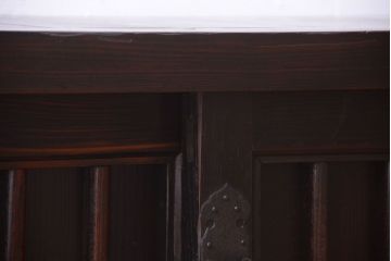 アンティーク家具　古民具・骨董　明治期　框が太く重厚なアンティーク時代箪笥ローボード(2)