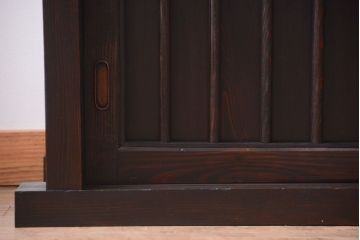 アンティーク家具　古民具・骨董　明治期　框が太く重厚なアンティーク時代箪笥ローボード(2)