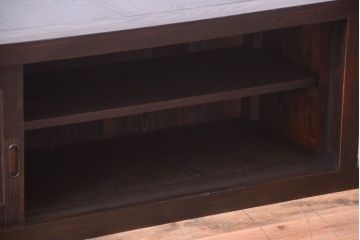 アンティーク家具　古民具・骨董　明治期　框が太く重厚なアンティーク時代箪笥ローボード(2)