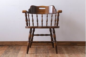 中古　飛騨産業　キツツキマーク　穂高　アームチェア(キャプテンチェア)(1)