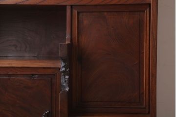アンティーク家具　和製アンティーク　高級品!意匠が素晴らしい三方欅材の茶棚