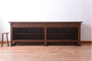 アンティーク家具　和製アンティーク　特大サイズ!骨太で重厚な古い木製の作業台(カウンターテーブル)(2)