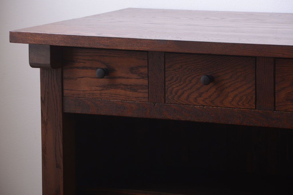 アンティーク家具　和製アンティーク　特大サイズ!骨太で重厚な古い木製の作業台(カウンターテーブル)(2)