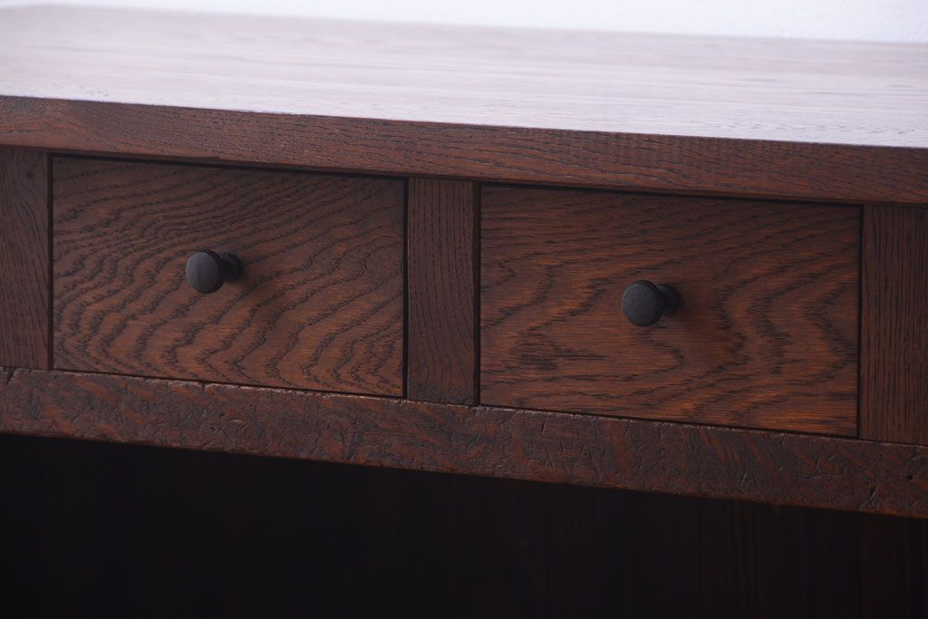 アンティーク家具　和製アンティーク　特大サイズ!骨太で重厚な古い木製の作業台(カウンターテーブル)(2)