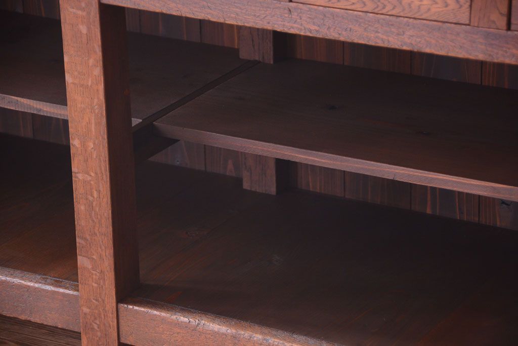 アンティーク家具　和製アンティーク　特大サイズ!骨太で重厚な古い木製の作業台(カウンターテーブル)(2)