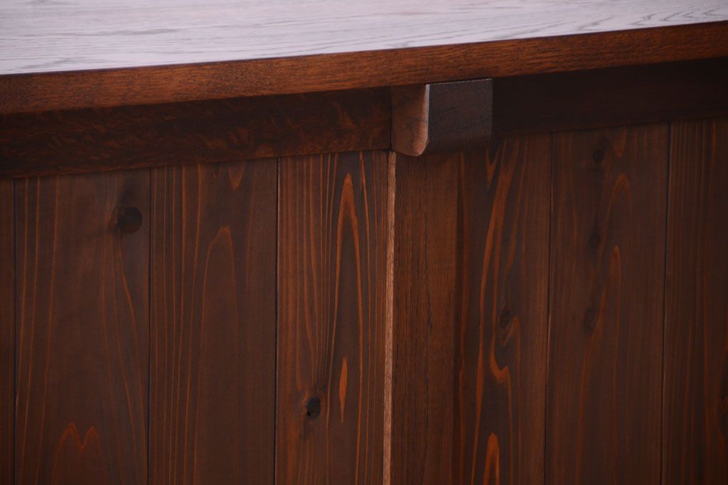 アンティーク家具　和製アンティーク　特大サイズ!骨太で重厚な古い木製の作業台(カウンターテーブル)(2)