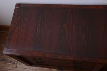 アンティーク家具　古民具・骨董　明治期　重厚なアンティーク横型衣装箪笥(サイドボード)