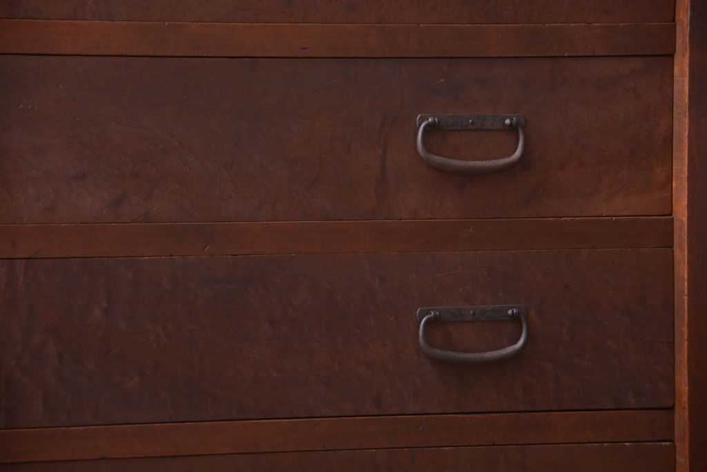 アンティーク家具　古民具・骨董　明治期　重厚なアンティーク横型衣装箪笥(サイドボード)