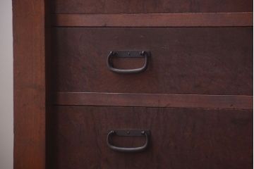 アンティーク家具　古民具・骨董　明治期　重厚なアンティーク横型衣装箪笥(サイドボード)