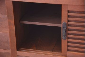 アンティーク家具　古民具・骨董　明治期　重厚なアンティーク横型衣装箪笥(サイドボード)