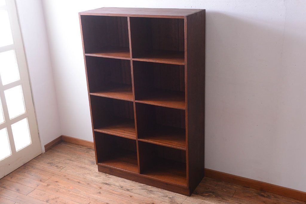 アンティーク家具　和製アンティーク　特大サイズ!古い木の重厚な縦型マス目棚(2)