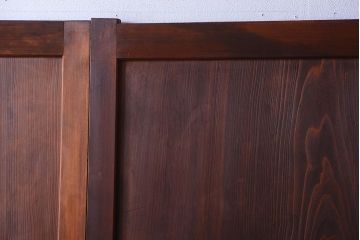 和製アンティーク　組子入り!古い木の上品なすりガラス帯戸4枚セット